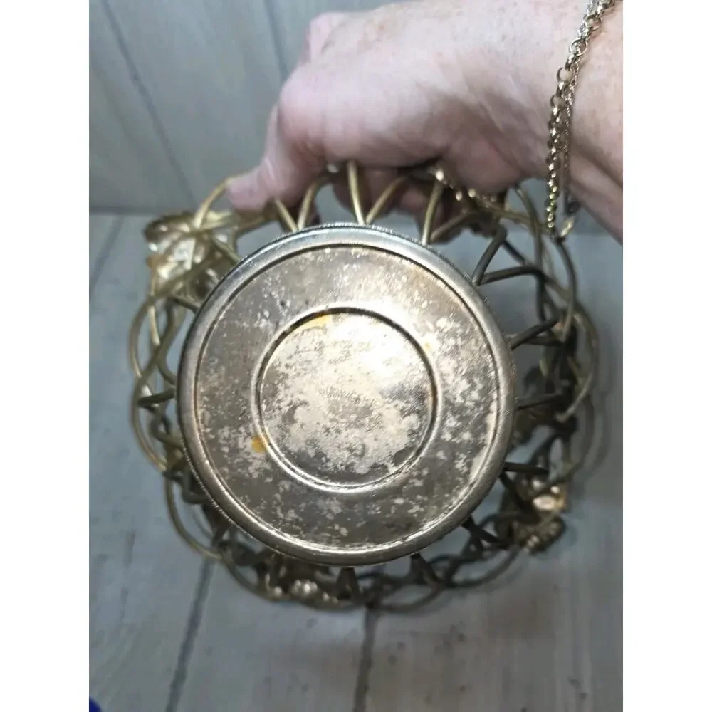 Vtg Godinger Silver Co Woven Baskets Grape Motif Swivel Handle 8